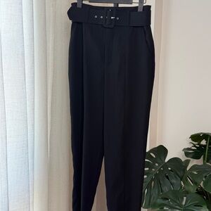 Zara Black High Waisted Belted Trousers Bundle (3) - Size M